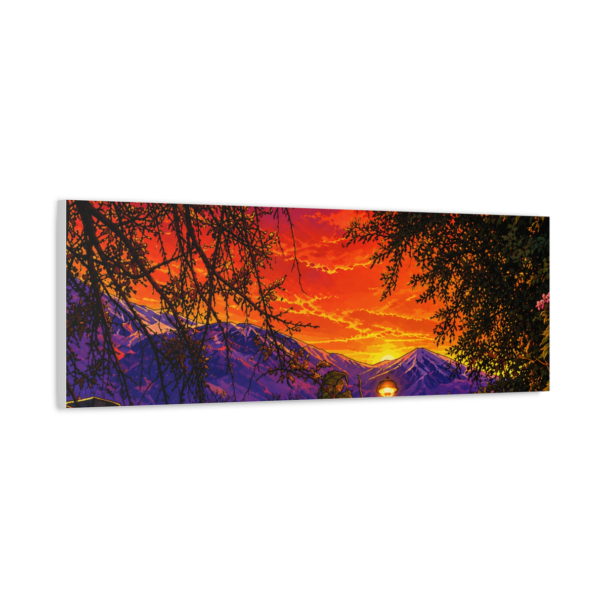 Sunset Mountain Canvas Print — Vibrant Scenic Wall Art
