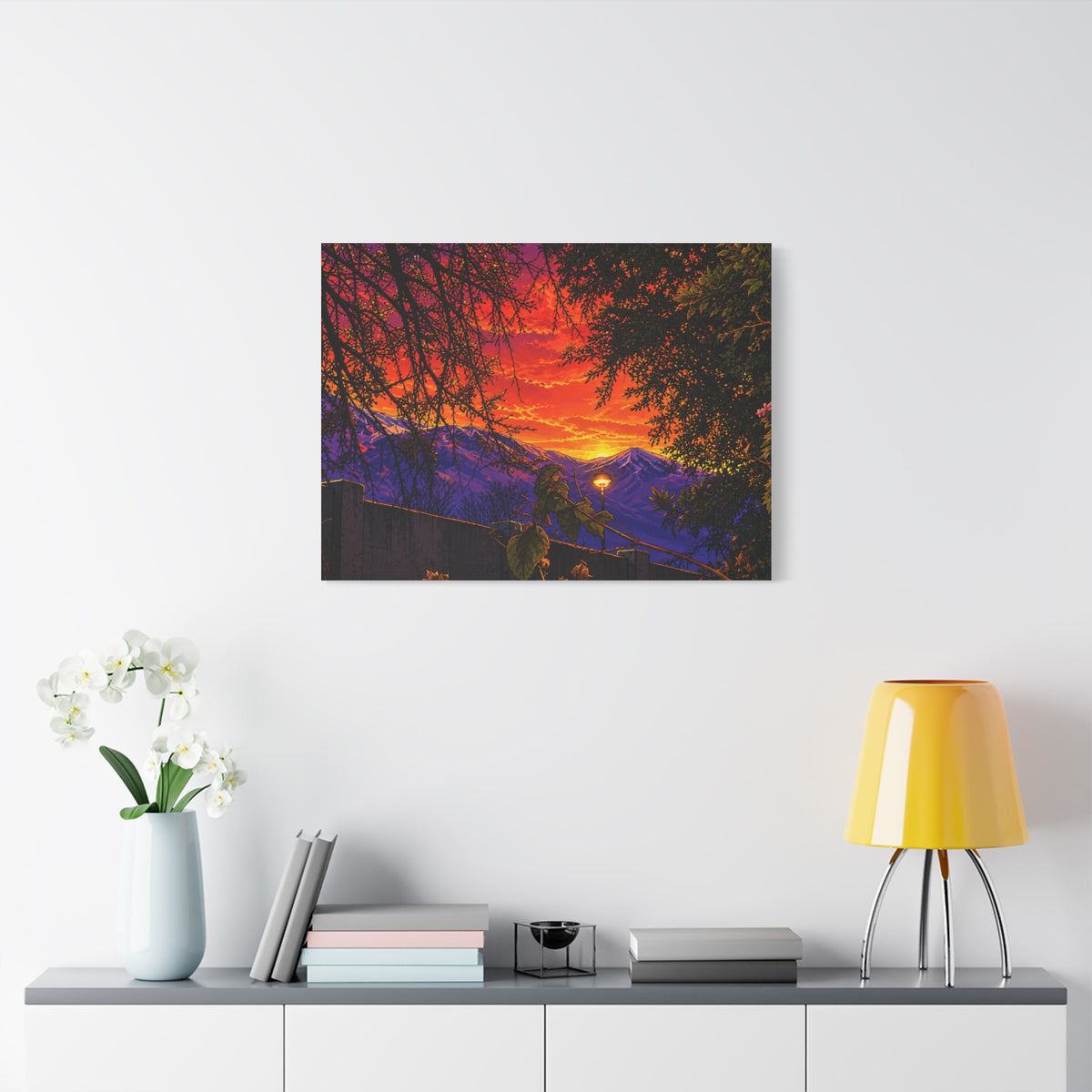 Sunset Mountain Canvas Print — Vibrant Scenic Wall Art
