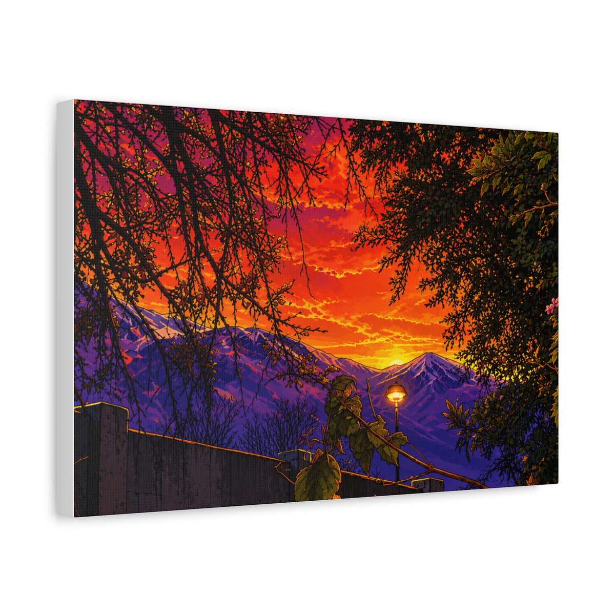 Sunset Mountain Canvas Print — Vibrant Scenic Wall Art