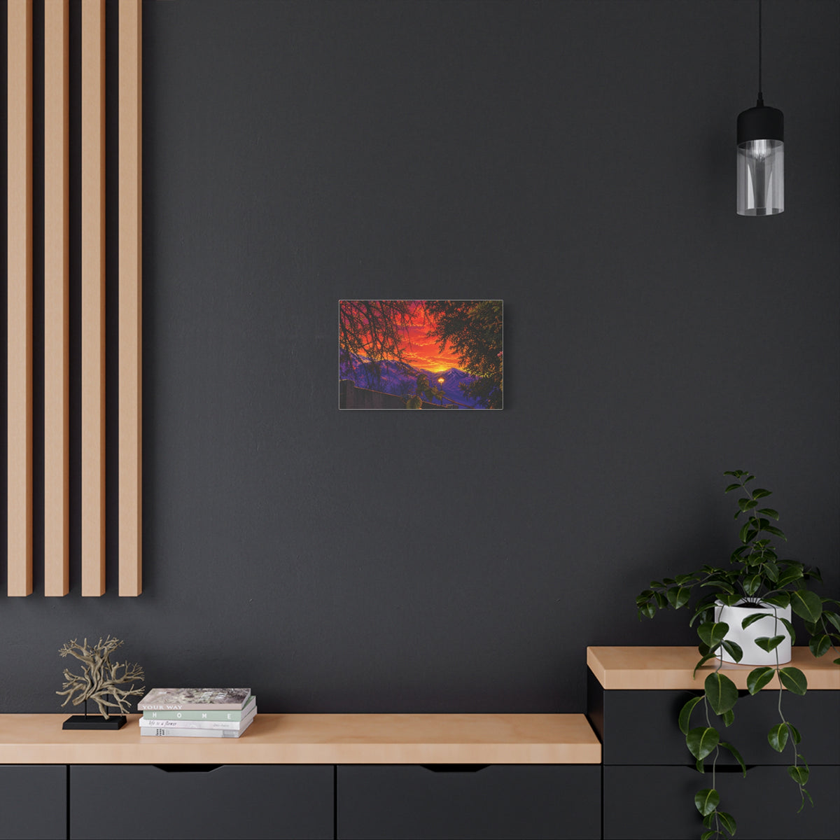 Sunset Mountain Canvas Print — Vibrant Scenic Wall Art