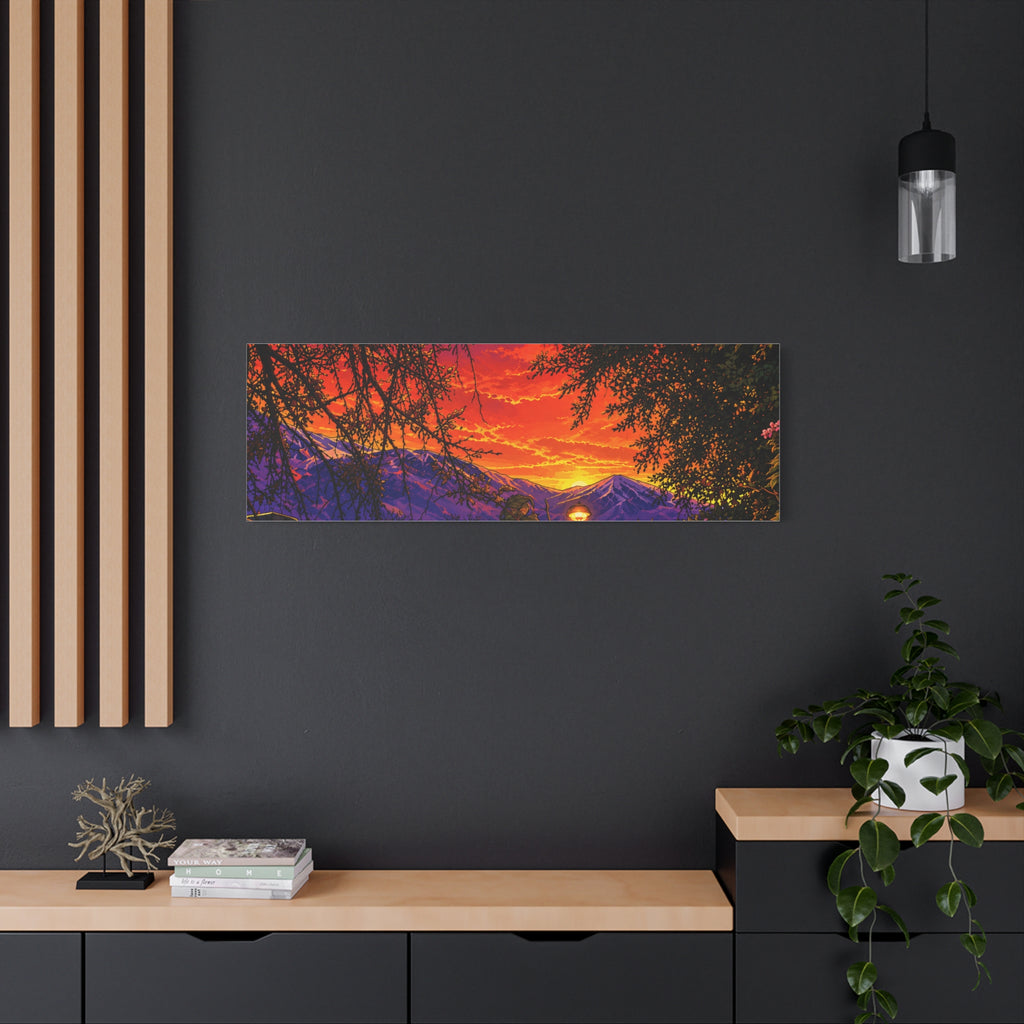 Sunset Mountain Canvas Print — Vibrant Scenic Wall Art