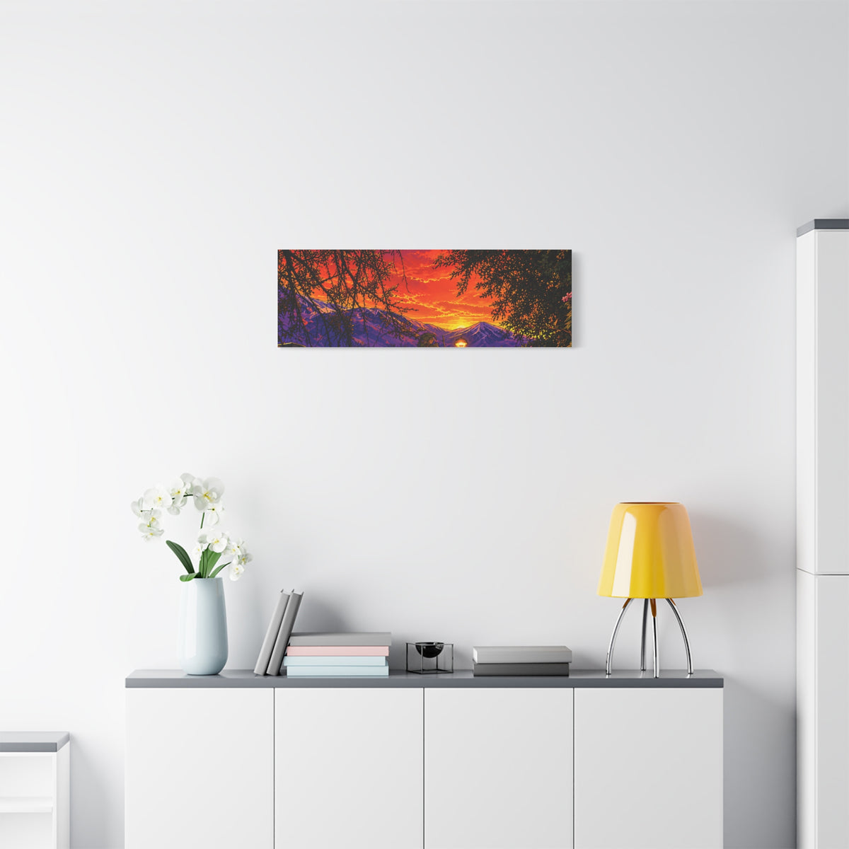 Sunset Mountain Canvas Print — Vibrant Scenic Wall Art