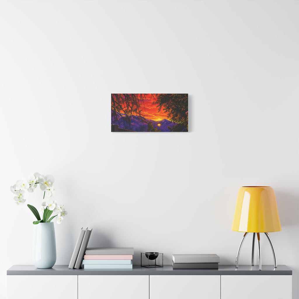 Sunset Mountain Canvas Print — Vibrant Scenic Wall Art