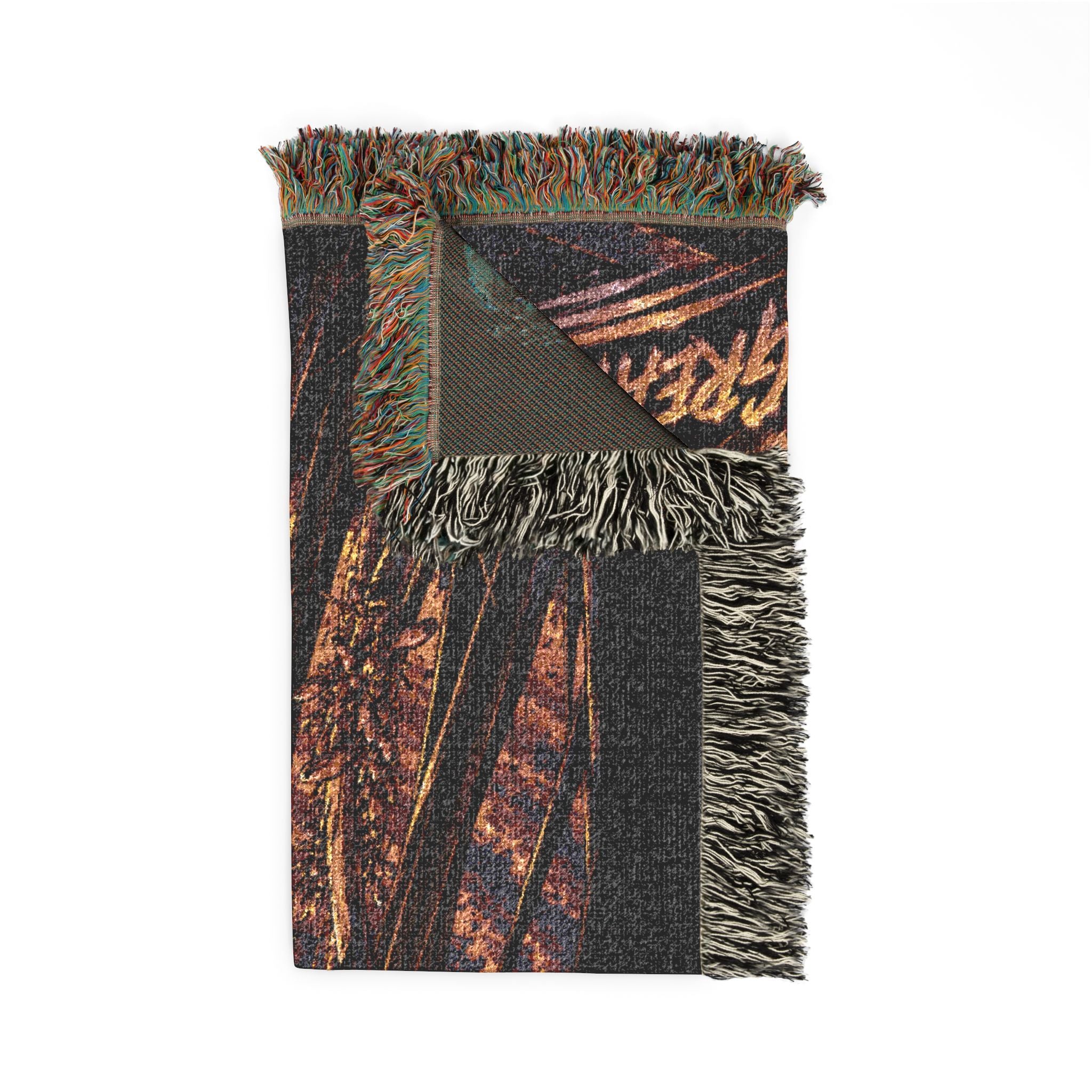 Celestial Feather Woven Blanket – Starry Night Decorative Throw
