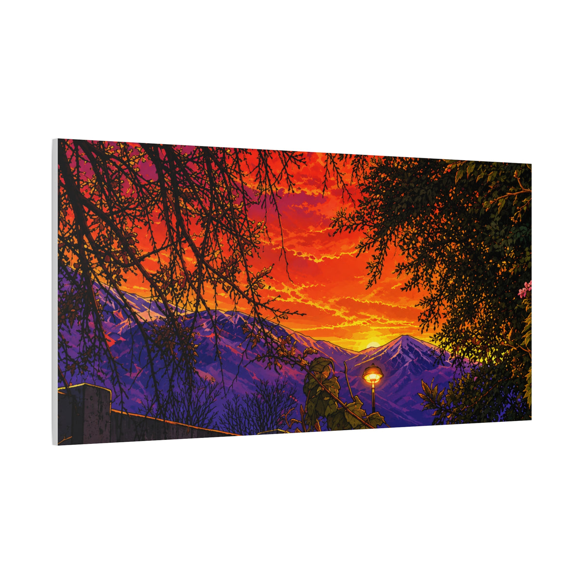 Sunset Mountain Canvas Print — Vibrant Scenic Wall Art