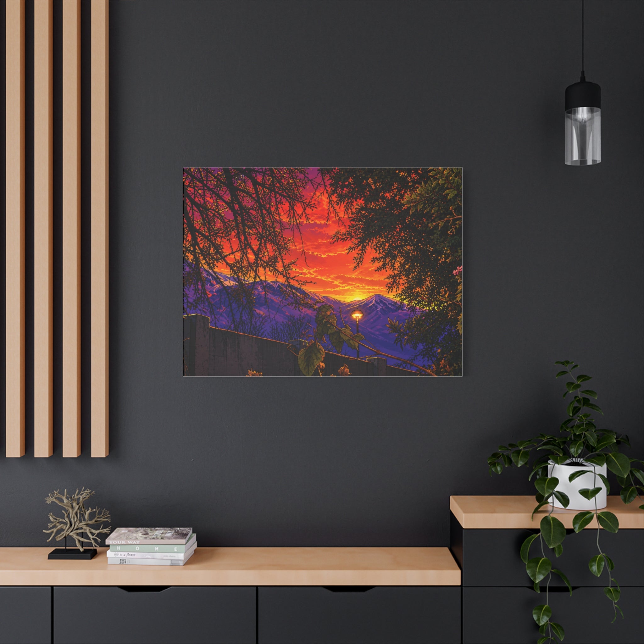 Sunset Mountain Canvas Print — Vibrant Scenic Wall Art