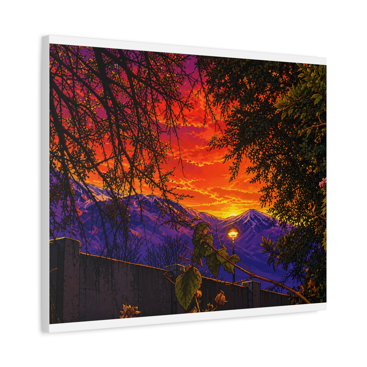 Sunset Mountain Canvas Print — Vibrant Scenic Wall Art