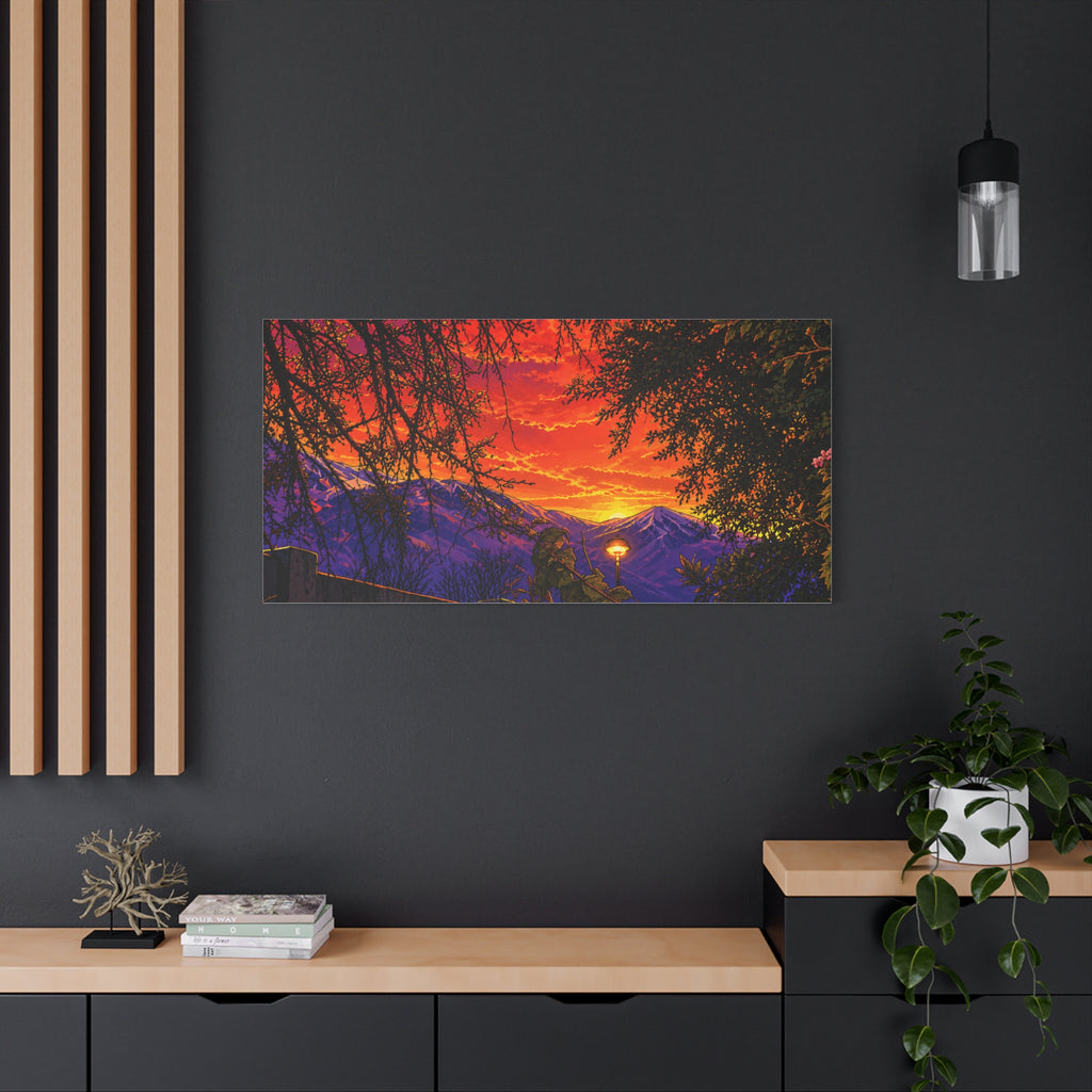 Sunset Mountain Canvas Print — Vibrant Scenic Wall Art