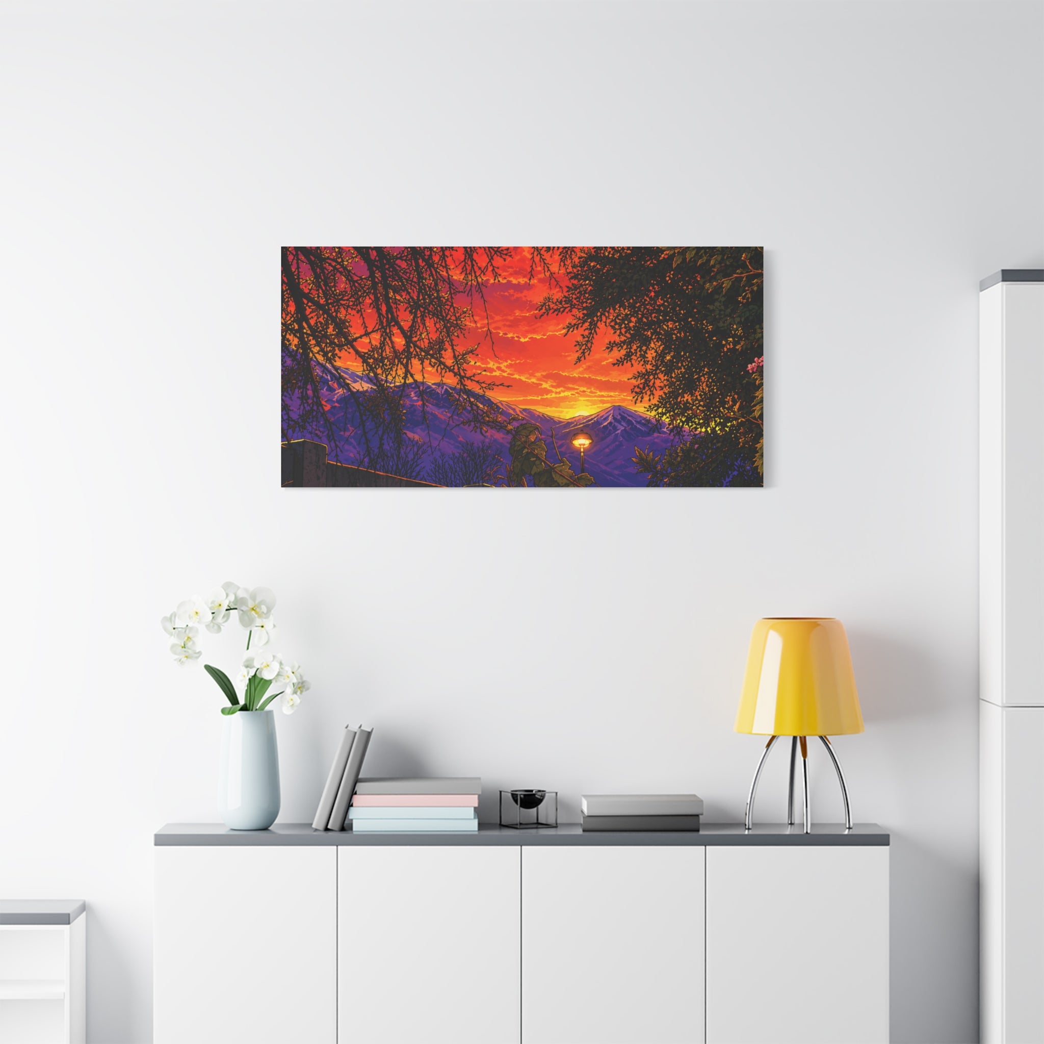 Sunset Mountain Canvas Print — Vibrant Scenic Wall Art