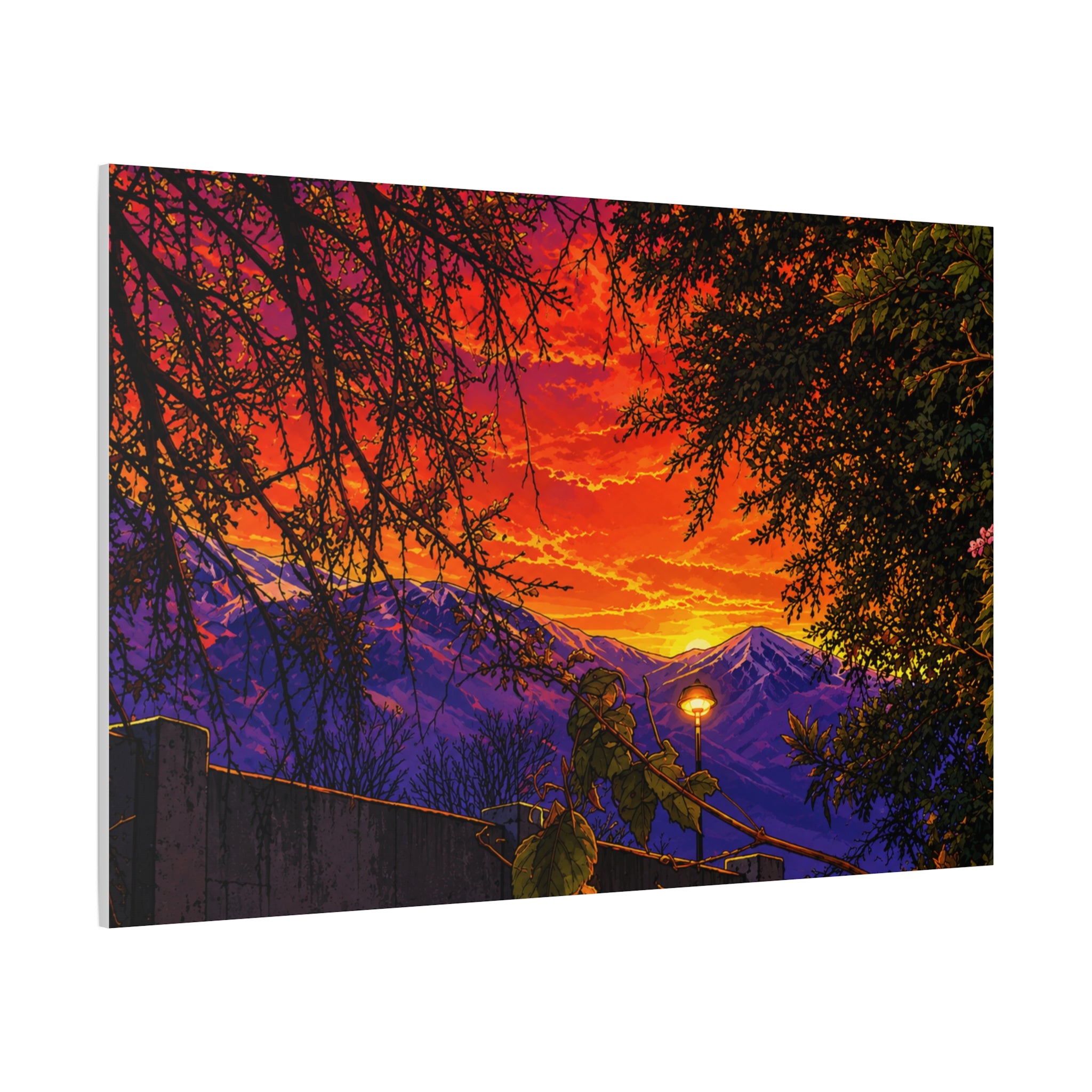 Sunset Mountain Canvas Print — Vibrant Scenic Wall Art