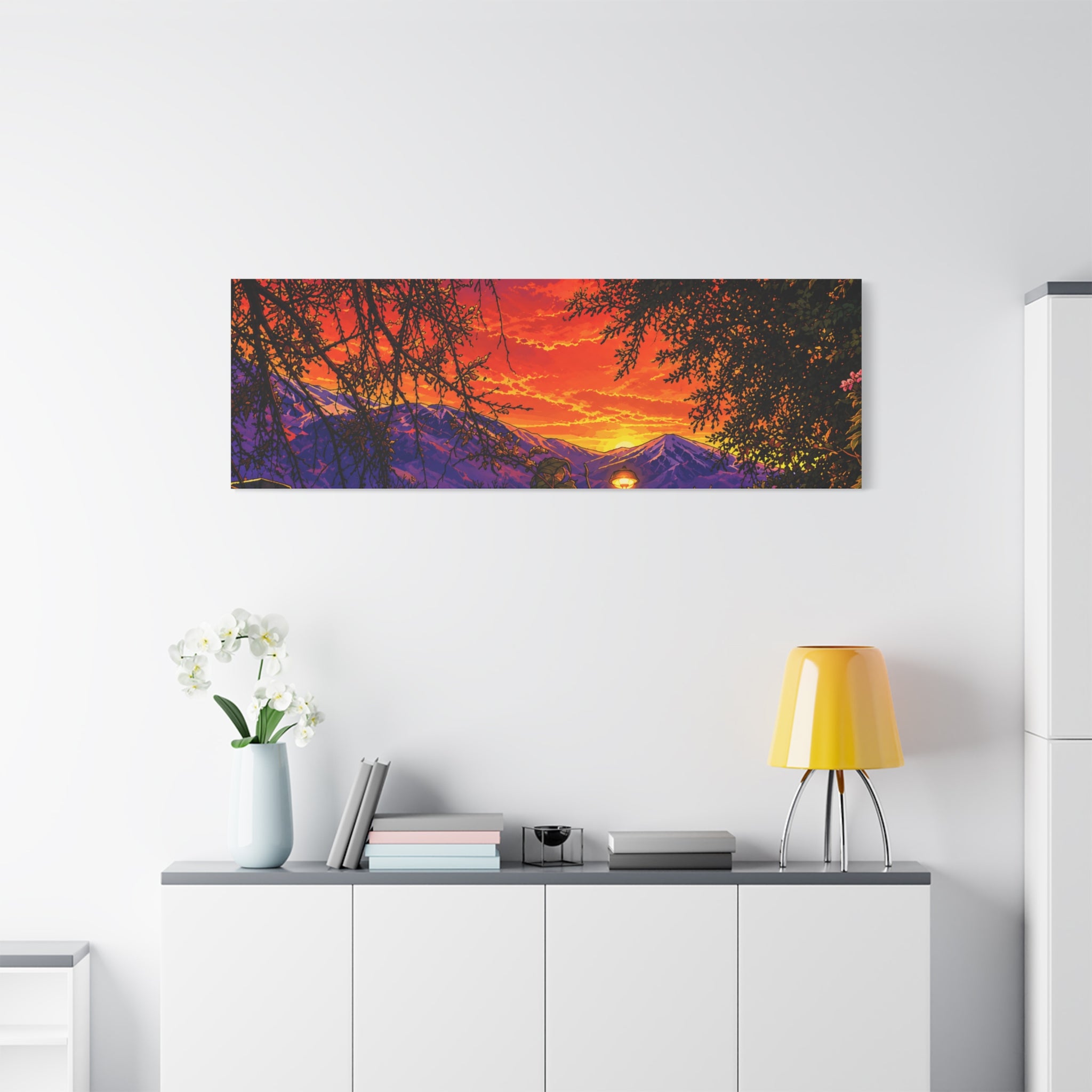 Sunset Mountain Canvas Print — Vibrant Scenic Wall Art