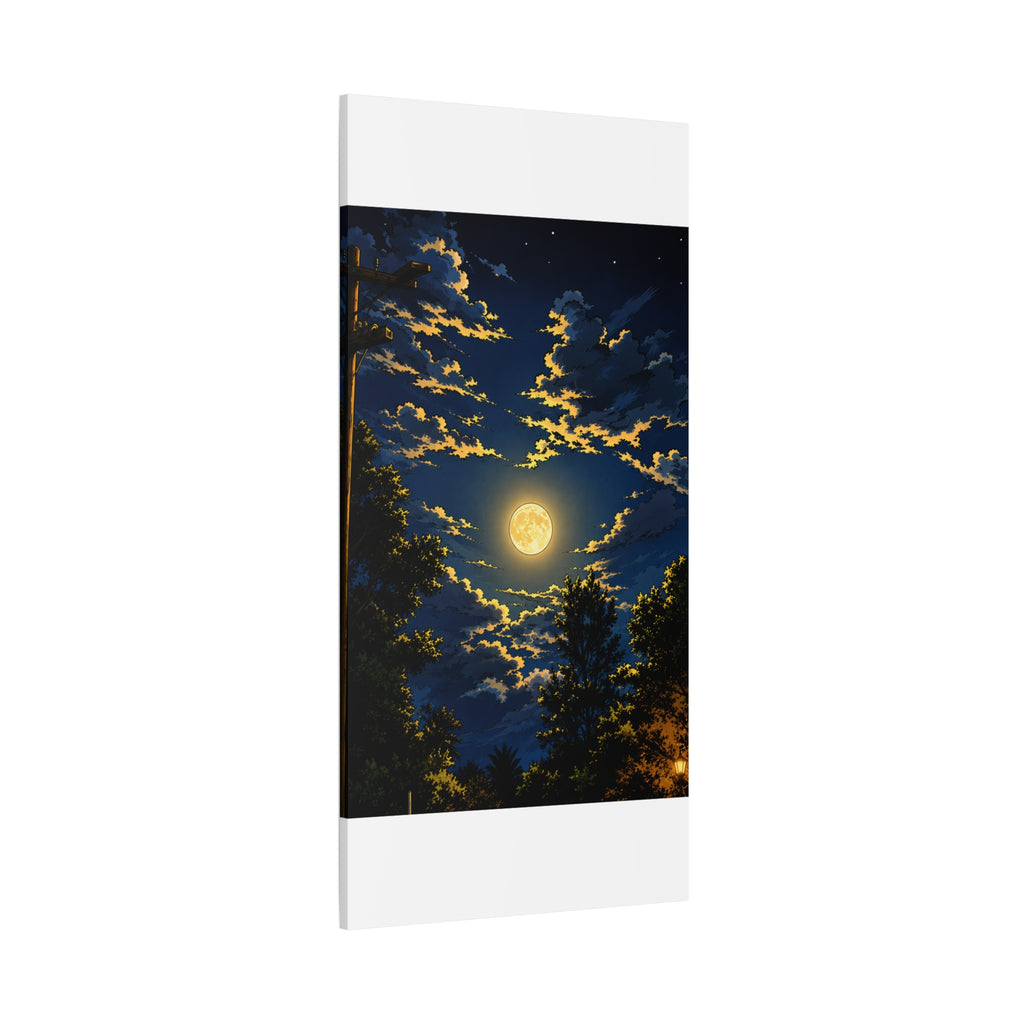 Moonlit Night Canvas Wall Art — Full Moon Sky Matte Stretched Print