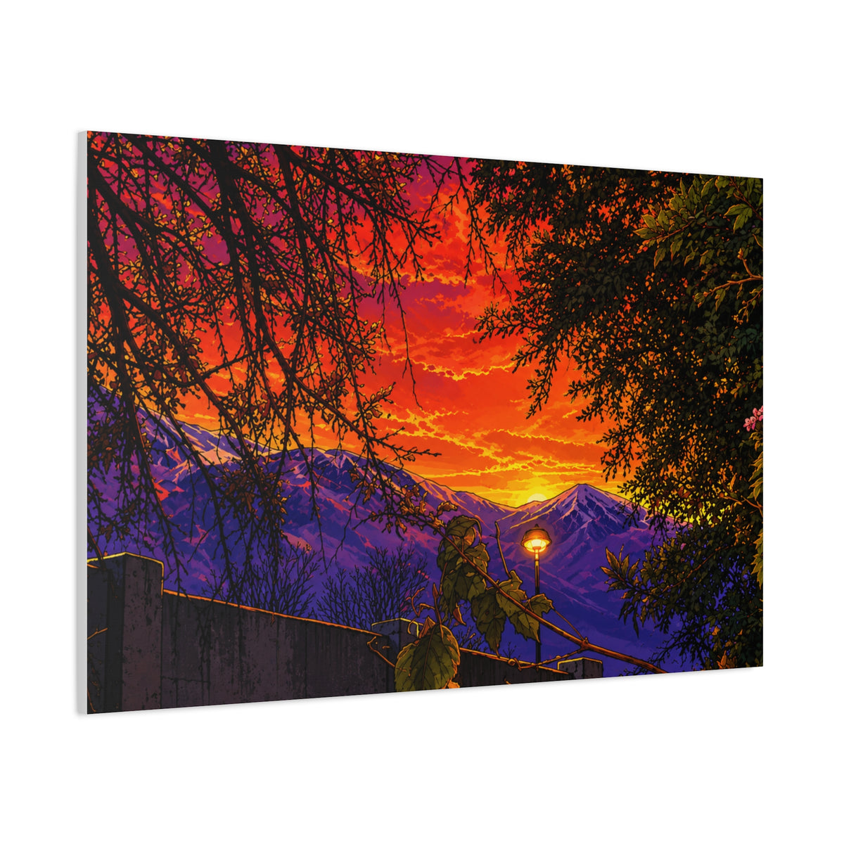 Sunset Mountain Canvas Print — Vibrant Scenic Wall Art
