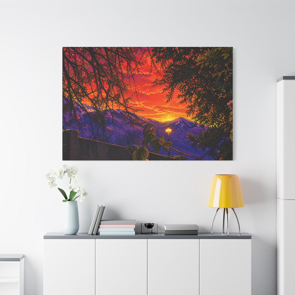 Sunset Mountain Canvas Print — Vibrant Scenic Wall Art
