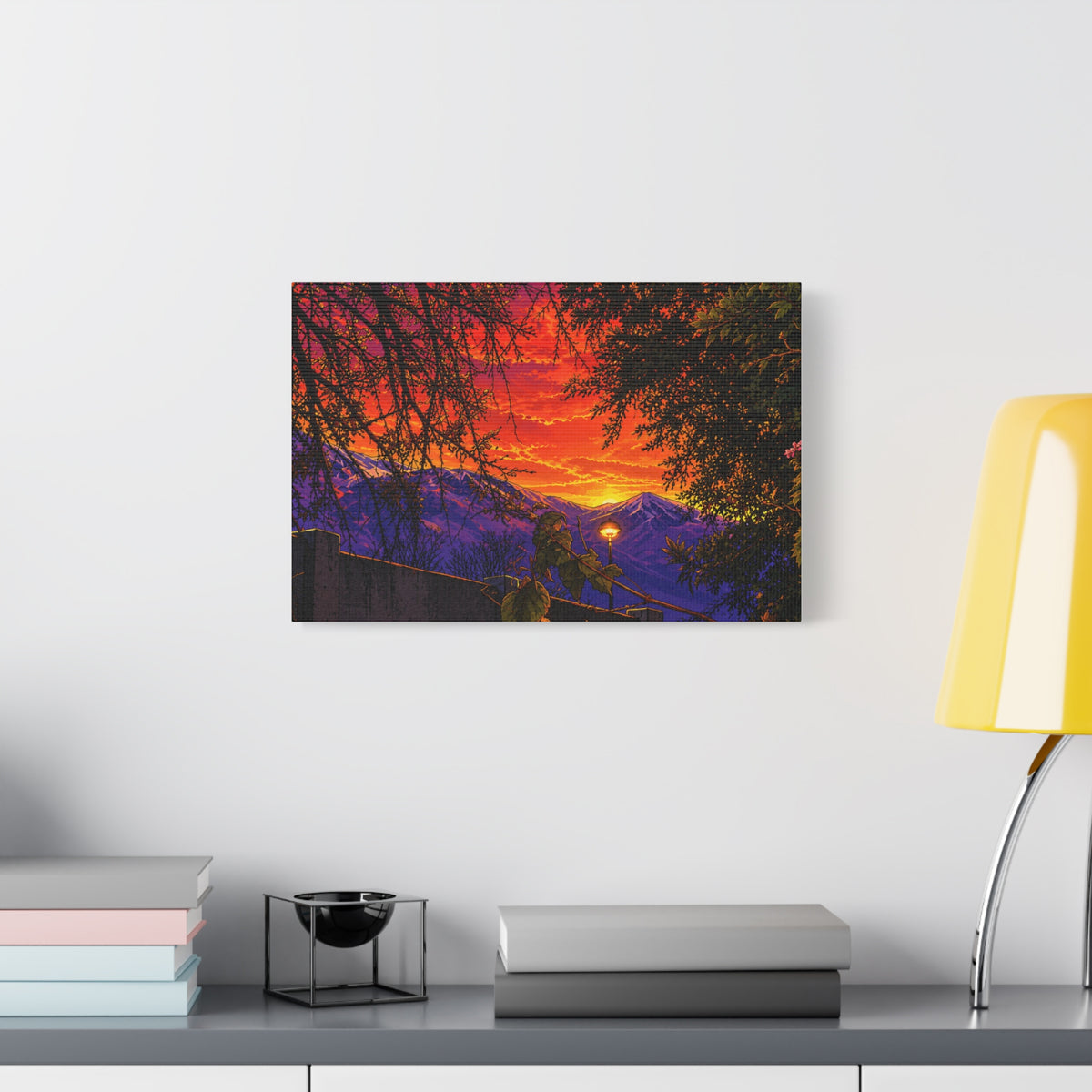 Sunset Mountain Canvas Print — Vibrant Scenic Wall Art