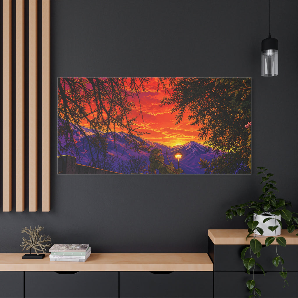 Sunset Mountain Canvas Print — Vibrant Scenic Wall Art