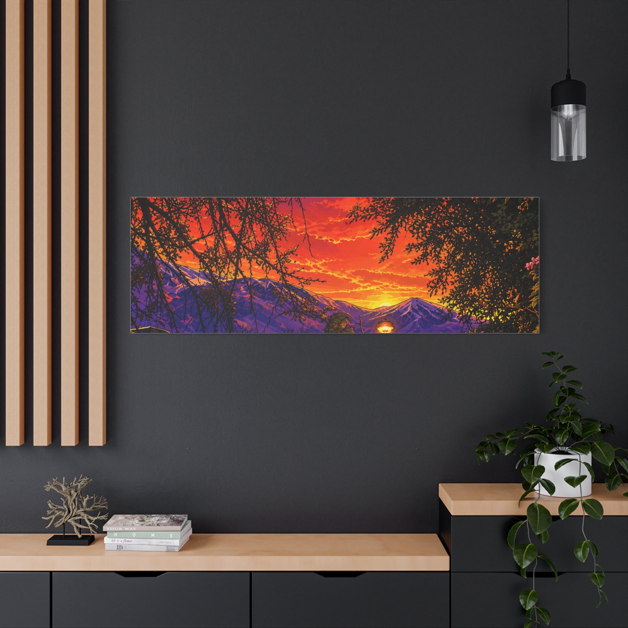 Sunset Mountain Canvas Print — Vibrant Scenic Wall Art