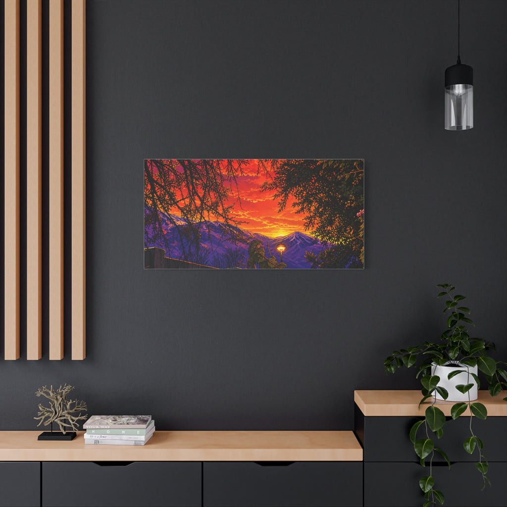 Sunset Mountain Canvas Print — Vibrant Scenic Wall Art