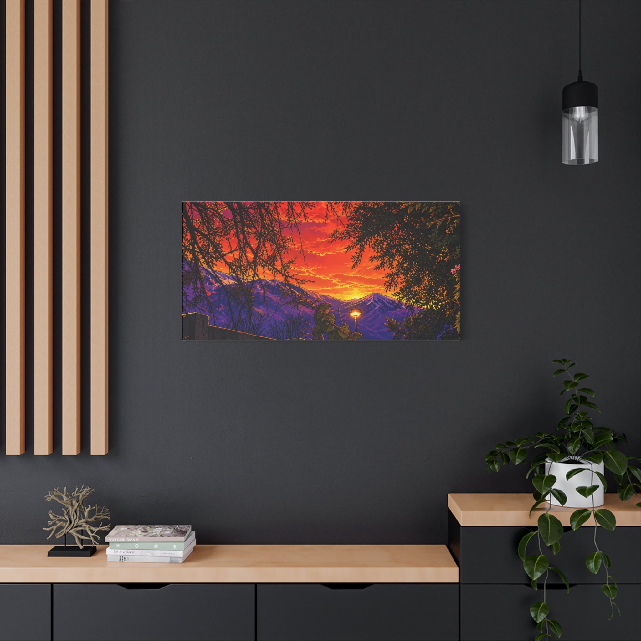 Sunset Mountain Canvas Print — Vibrant Scenic Wall Art