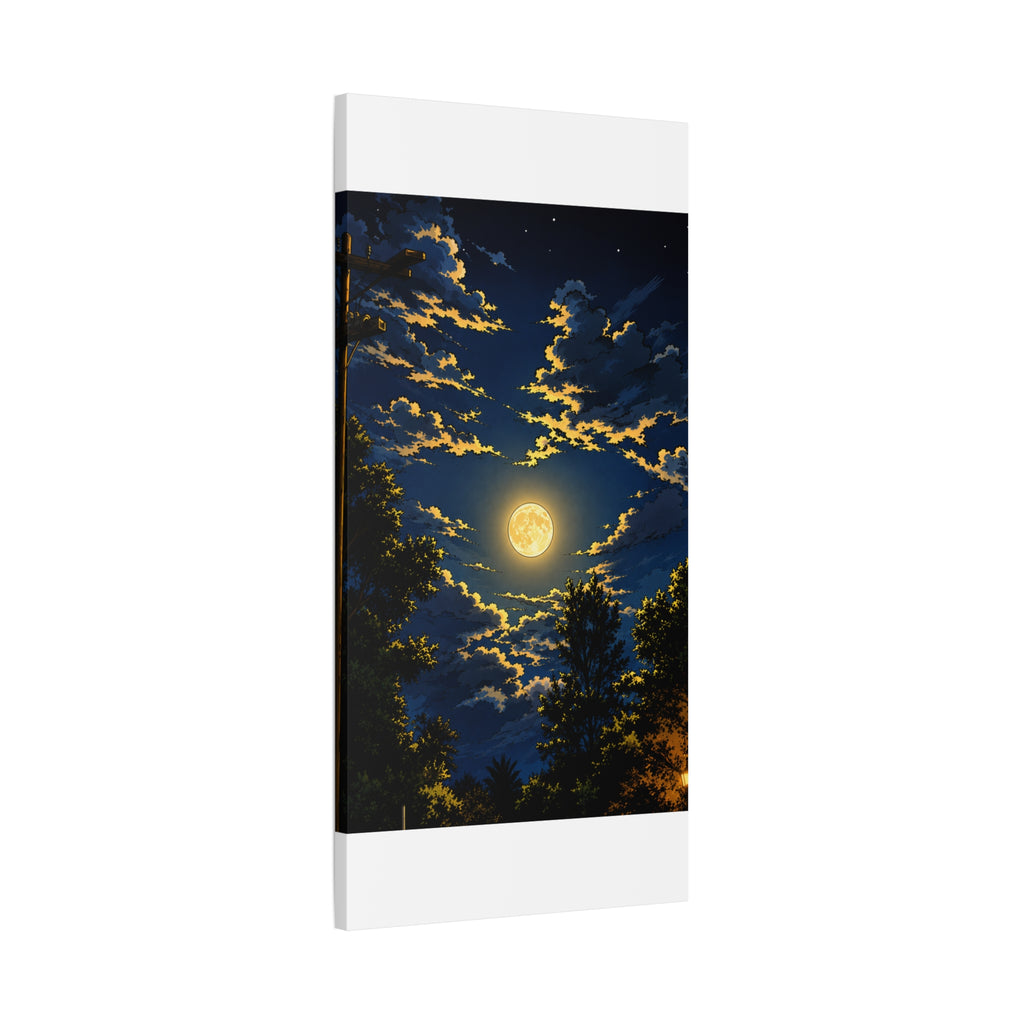 Moonlit Night Canvas Wall Art — Full Moon Sky Matte Stretched Print