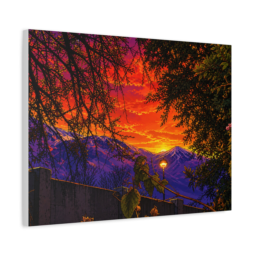 Sunset Mountain Canvas Print — Vibrant Scenic Wall Art