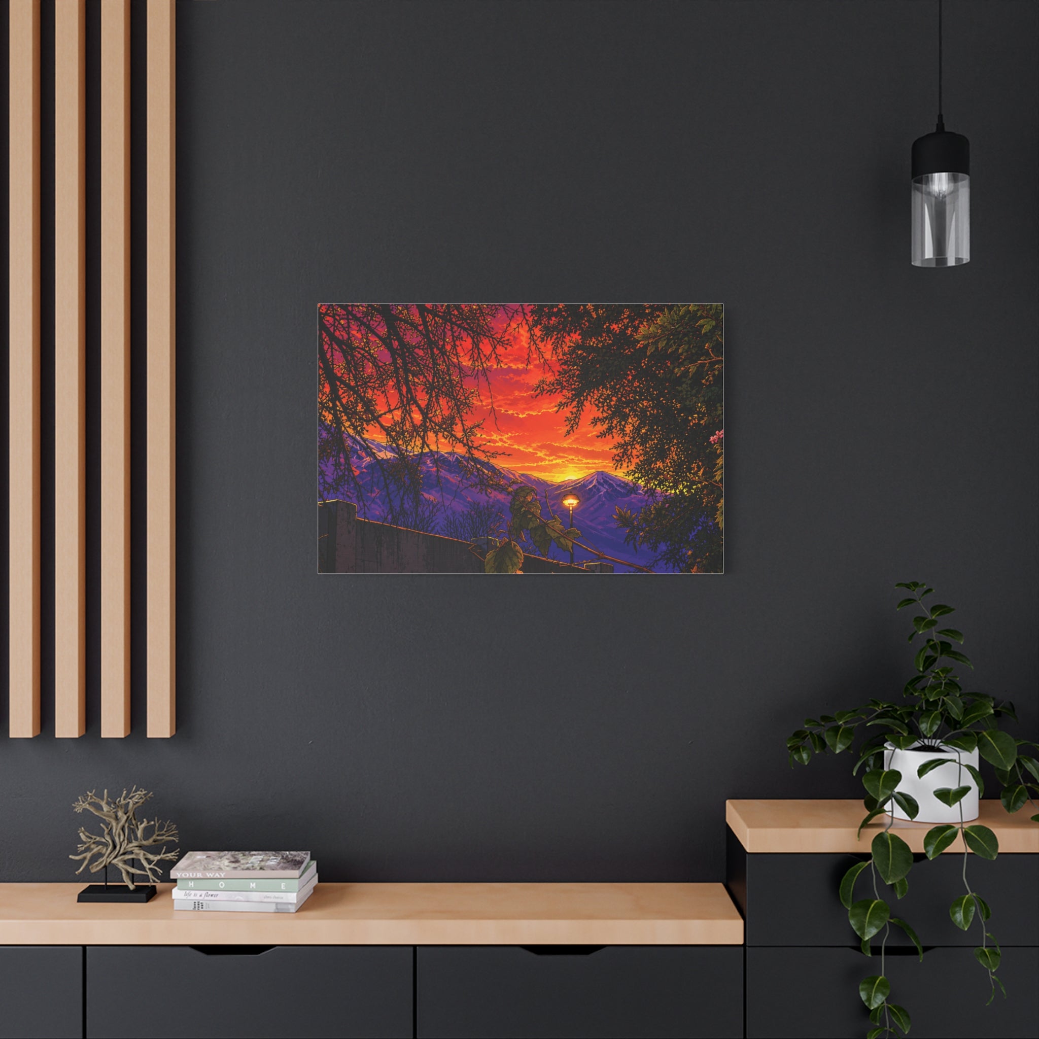 Sunset Mountain Canvas Print — Vibrant Scenic Wall Art