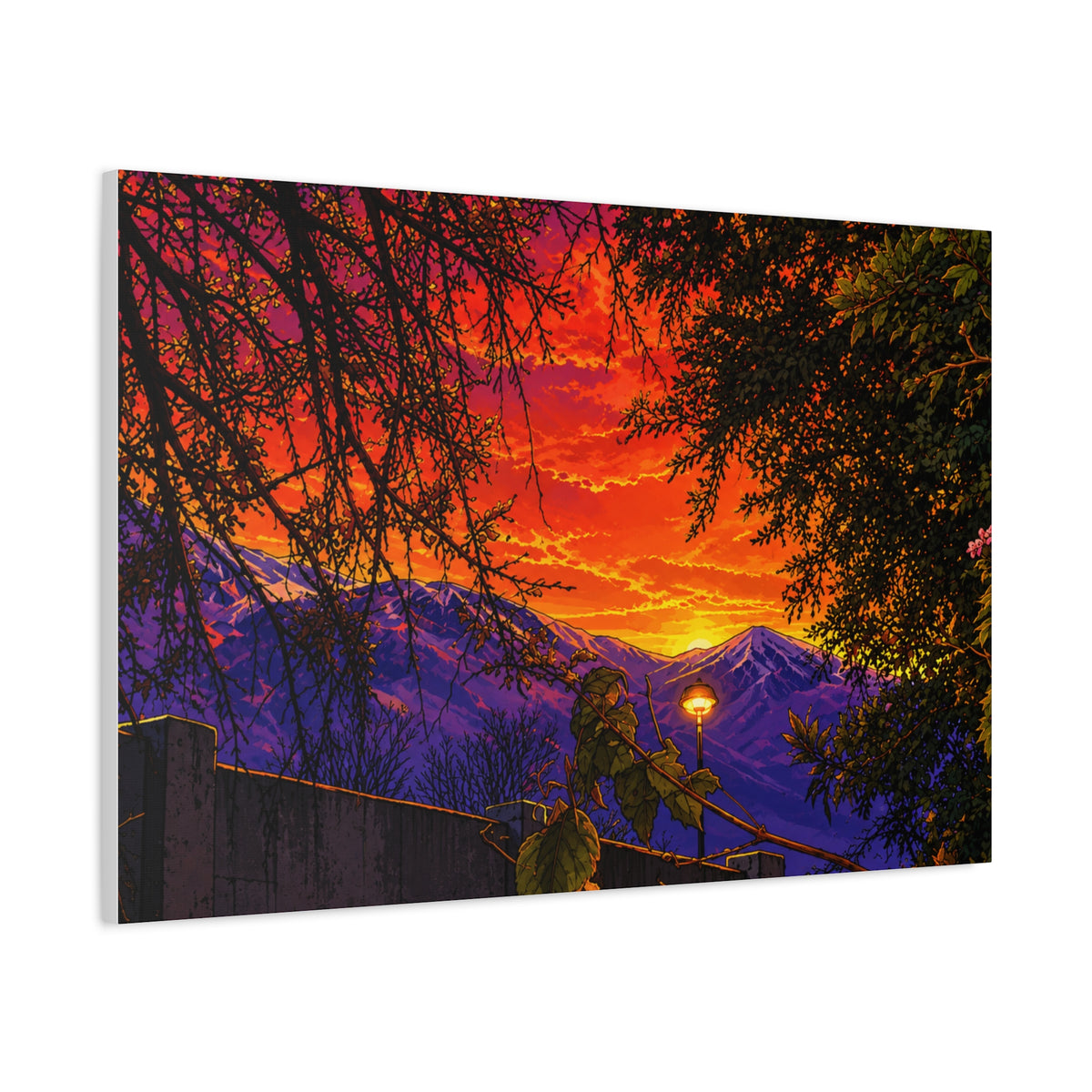 Sunset Mountain Canvas Print — Vibrant Scenic Wall Art
