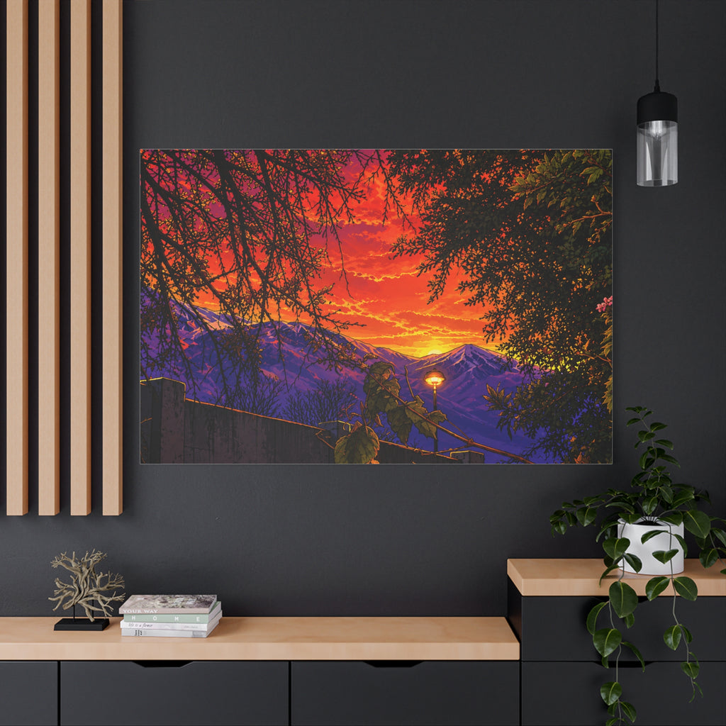 Sunset Mountain Canvas Print — Vibrant Scenic Wall Art