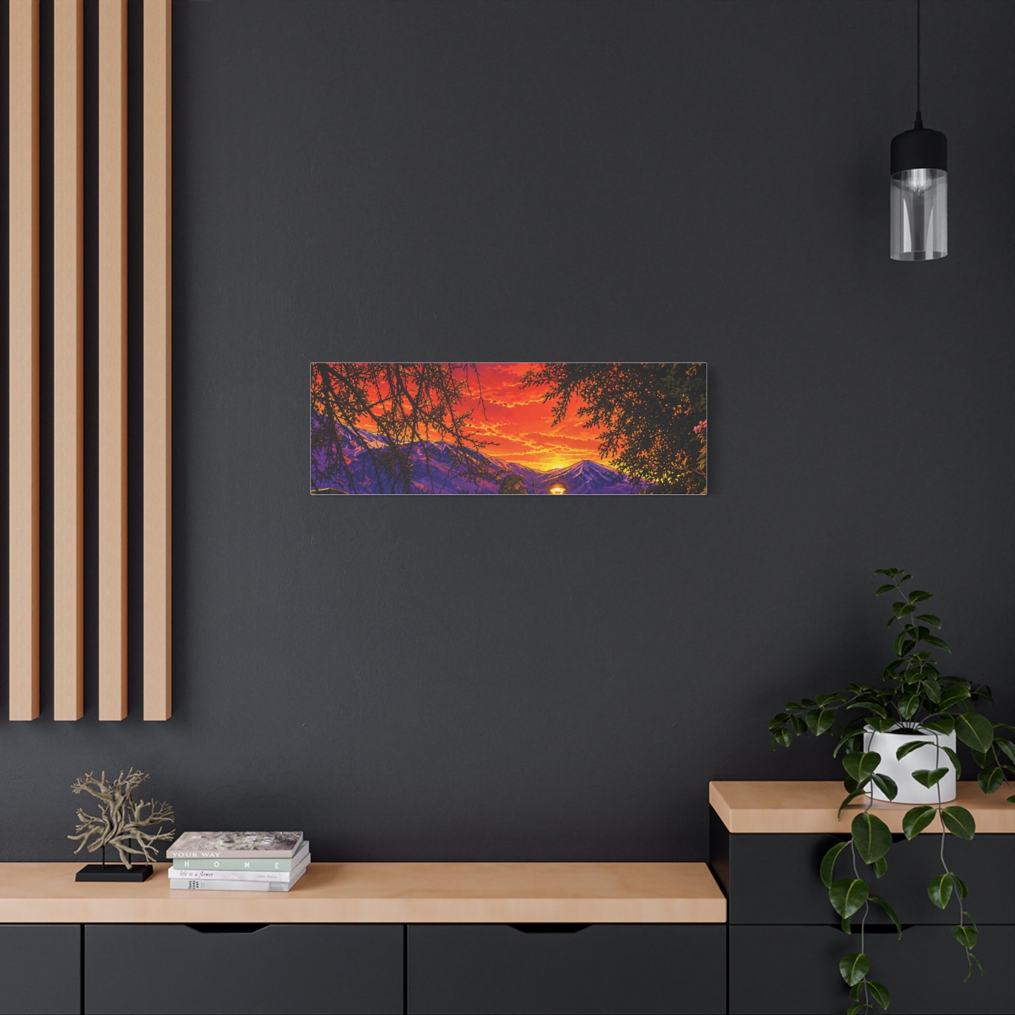 Sunset Mountain Canvas Print — Vibrant Scenic Wall Art
