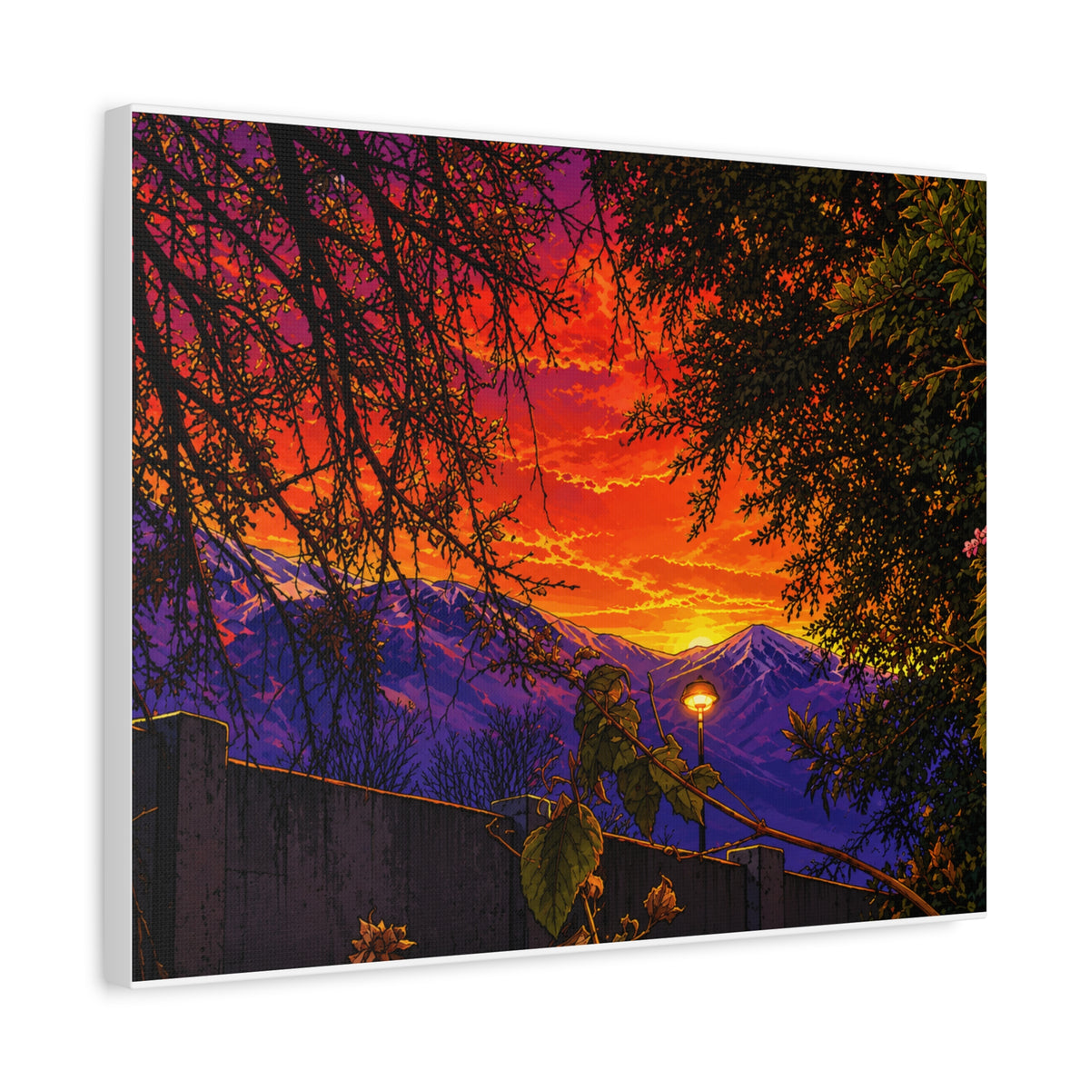 Sunset Mountain Canvas Print — Vibrant Scenic Wall Art