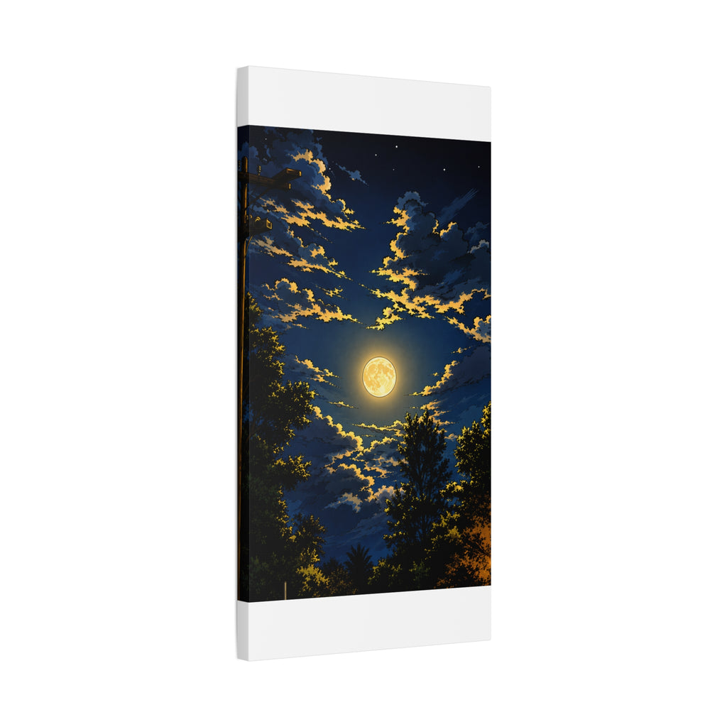 Moonlit Night Canvas Wall Art — Full Moon Sky Matte Stretched Print