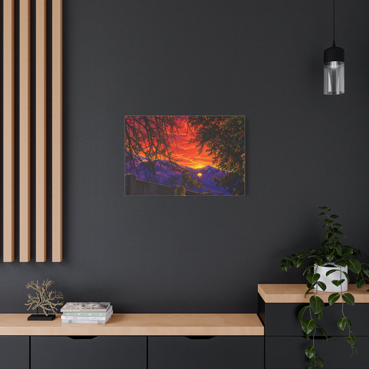 Sunset Mountain Canvas Print — Vibrant Scenic Wall Art