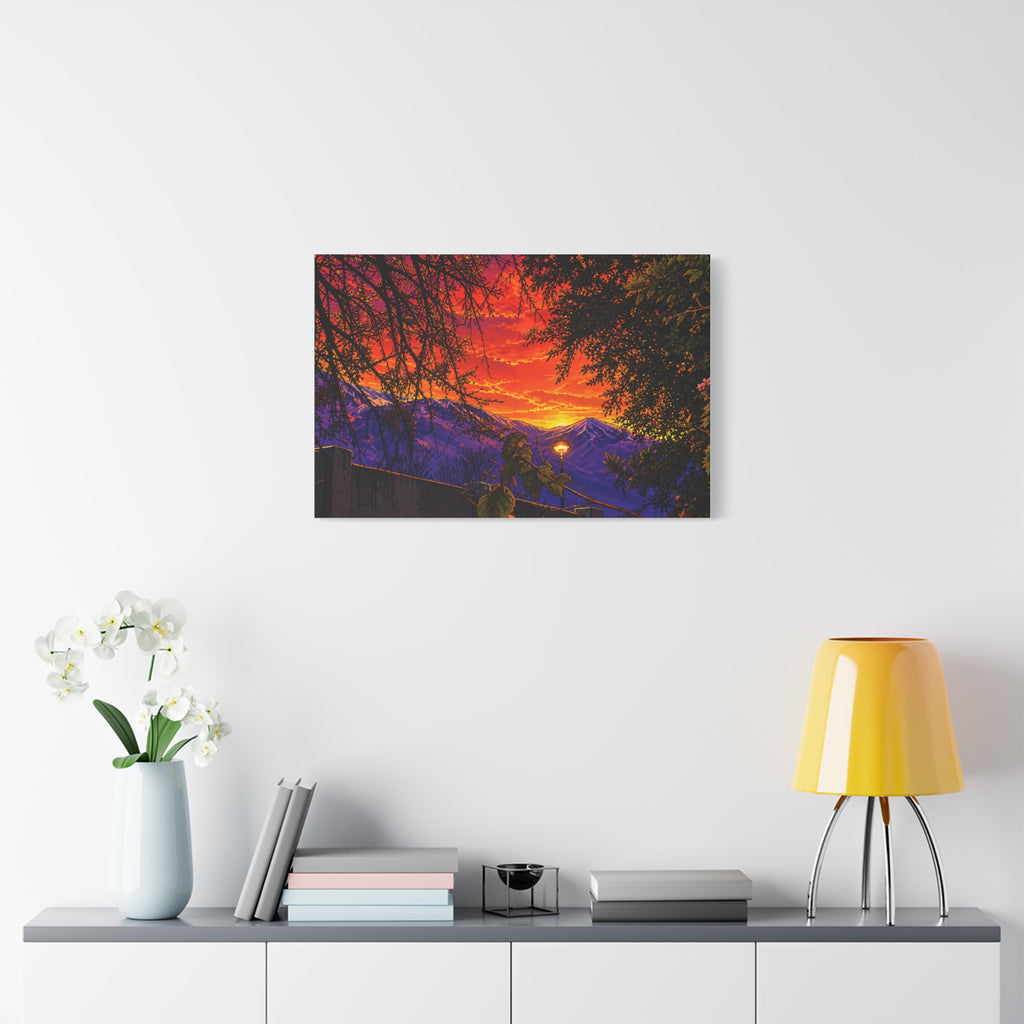 Sunset Mountain Canvas Print — Vibrant Scenic Wall Art