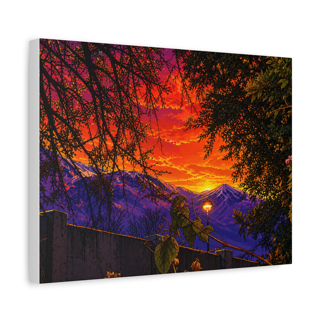 Sunset Mountain Canvas Print — Vibrant Scenic Wall Art