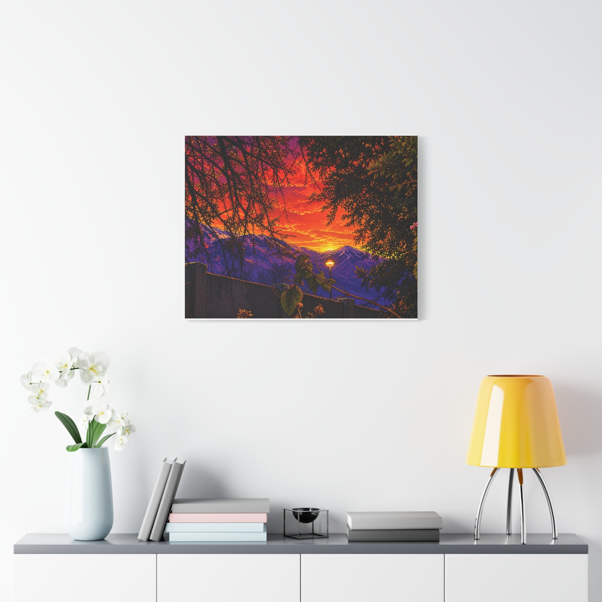 Sunset Mountain Canvas Print — Vibrant Scenic Wall Art