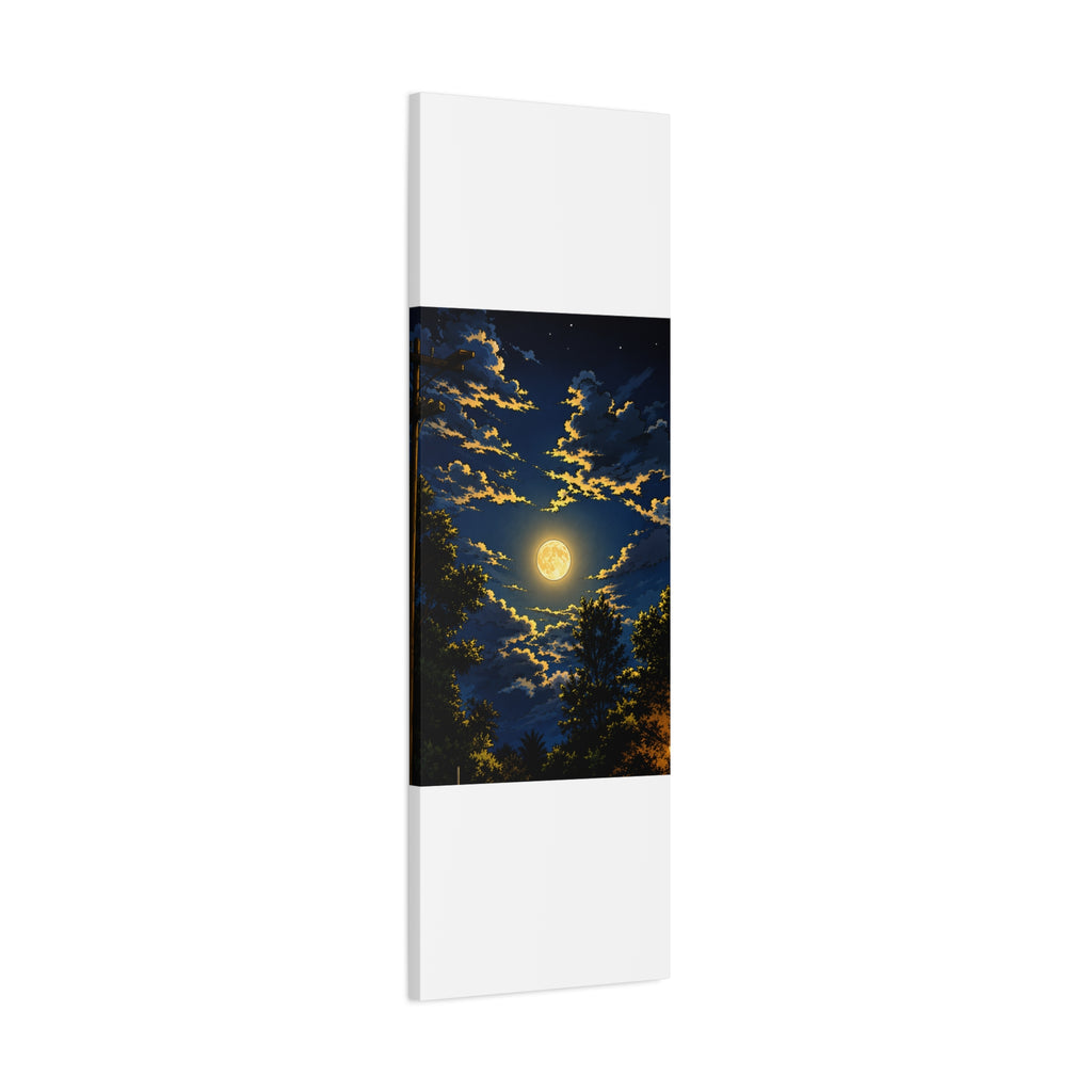Moonlit Night Canvas Wall Art — Full Moon Sky Matte Stretched Print