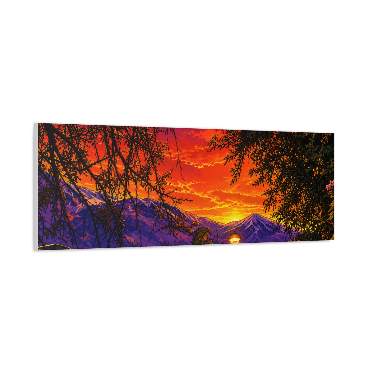 Sunset Mountain Canvas Print — Vibrant Scenic Wall Art
