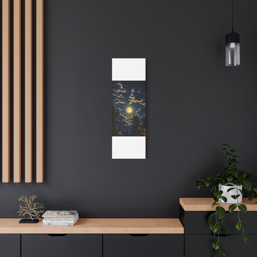 Moonlit Night Canvas Wall Art — Full Moon Sky Matte Stretched Print