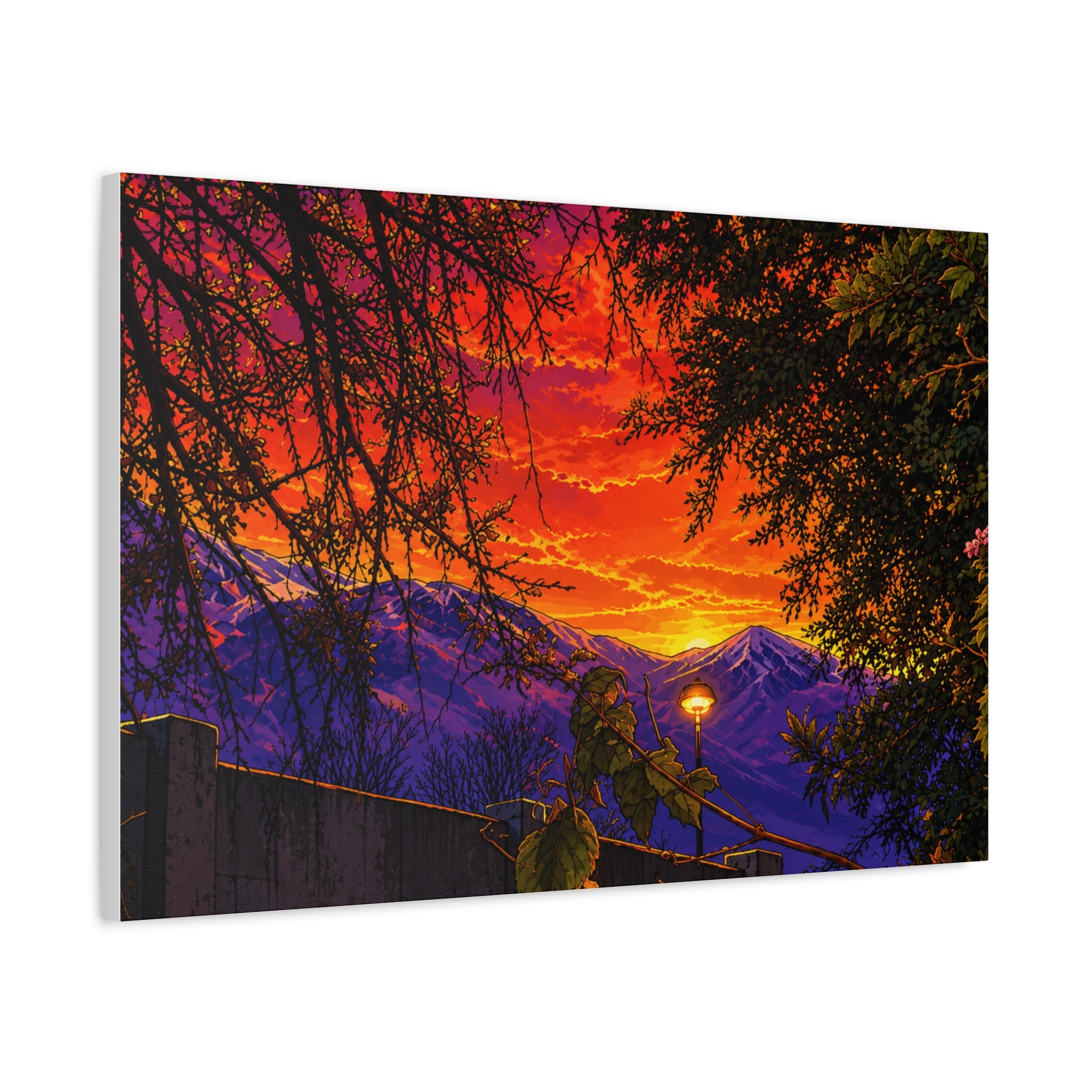 Sunset Mountain Canvas Print — Vibrant Scenic Wall Art