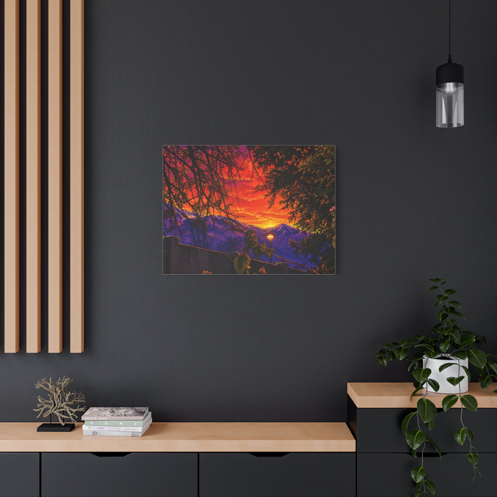Sunset Mountain Canvas Print — Vibrant Scenic Wall Art