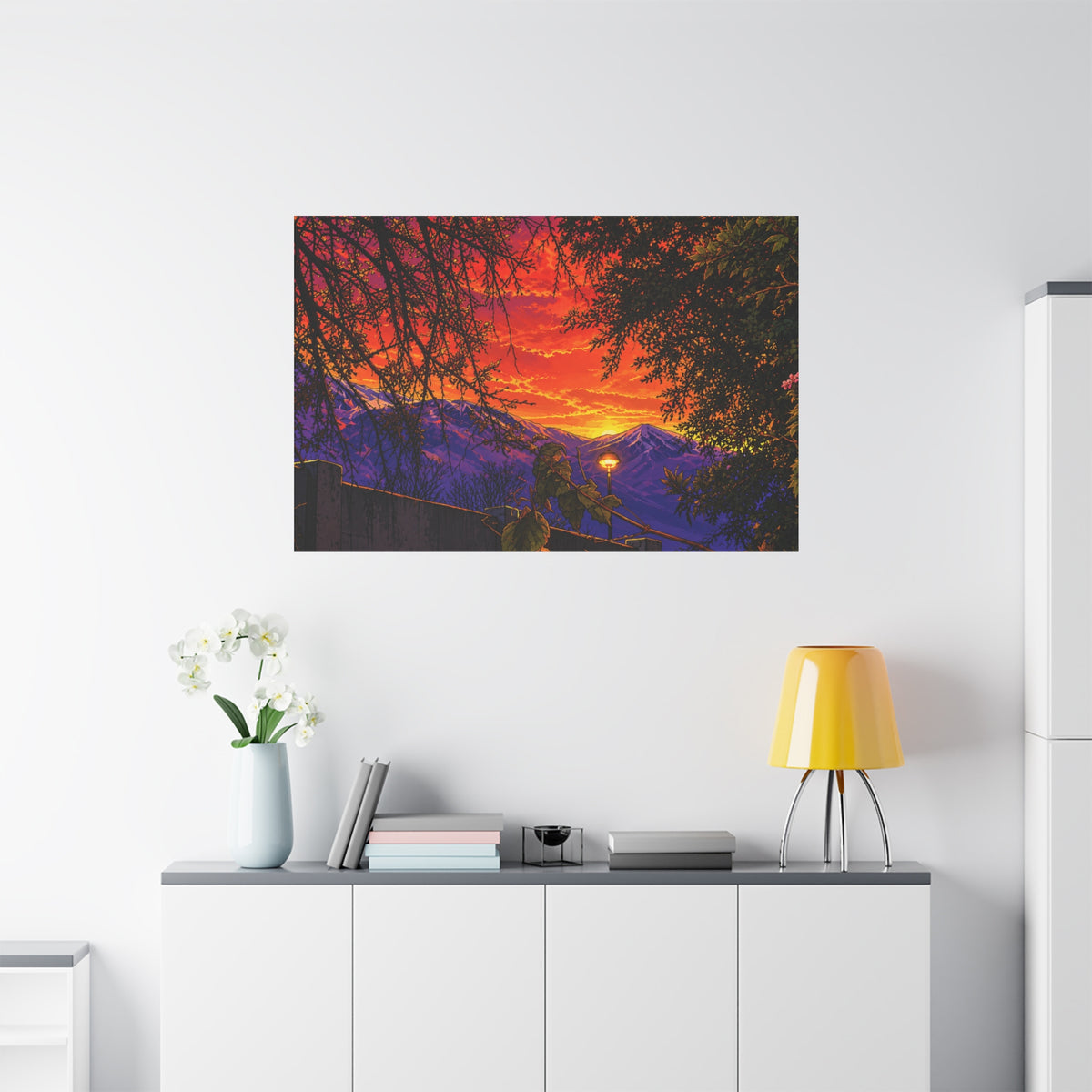 Sunset Mountain Canvas Print — Vibrant Scenic Wall Art