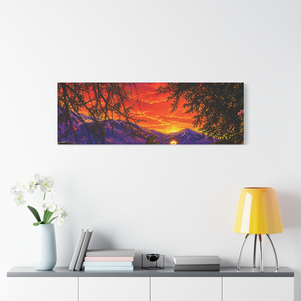 Sunset Mountain Canvas Print — Vibrant Scenic Wall Art