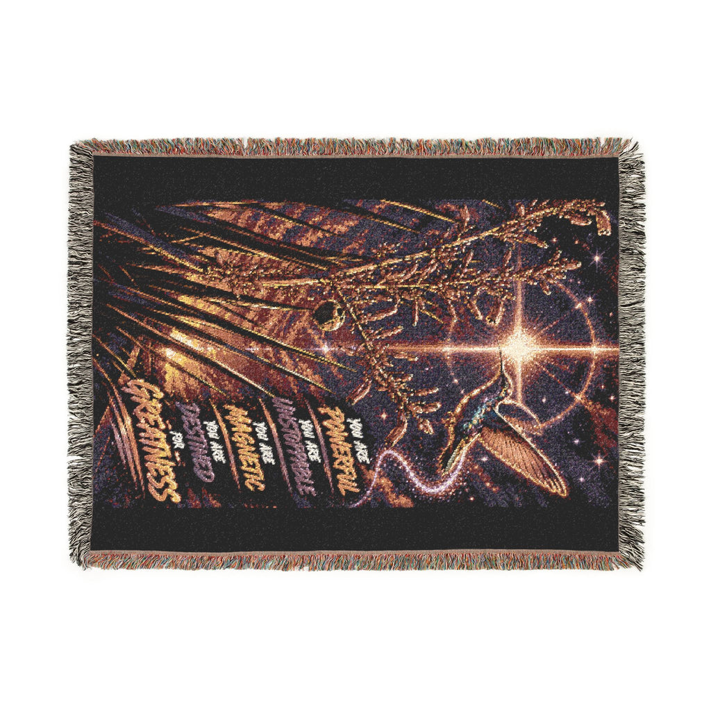 Celestial Feather Woven Blanket – Starry Night Decorative Throw