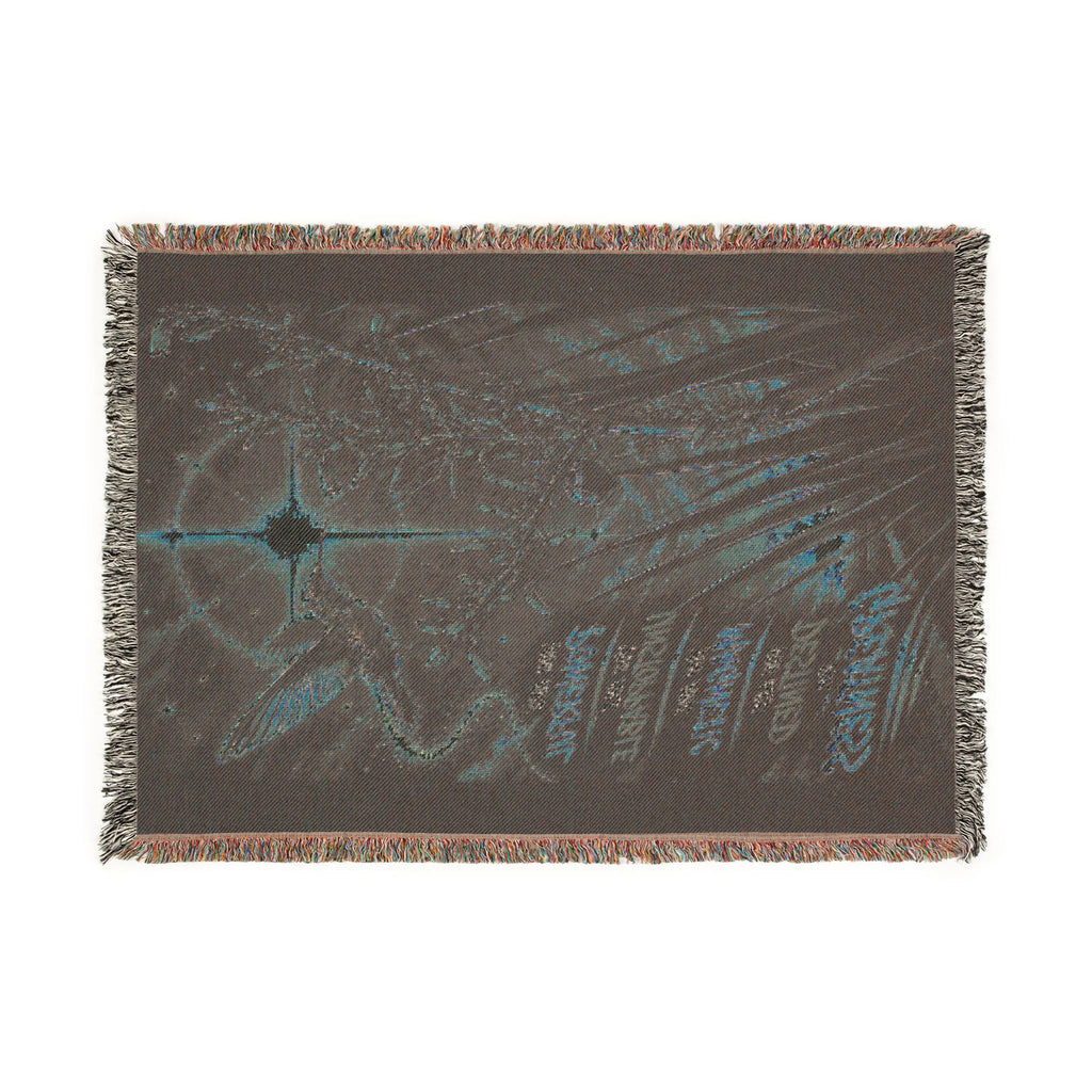 Celestial Feather Woven Blanket – Starry Night Decorative Throw