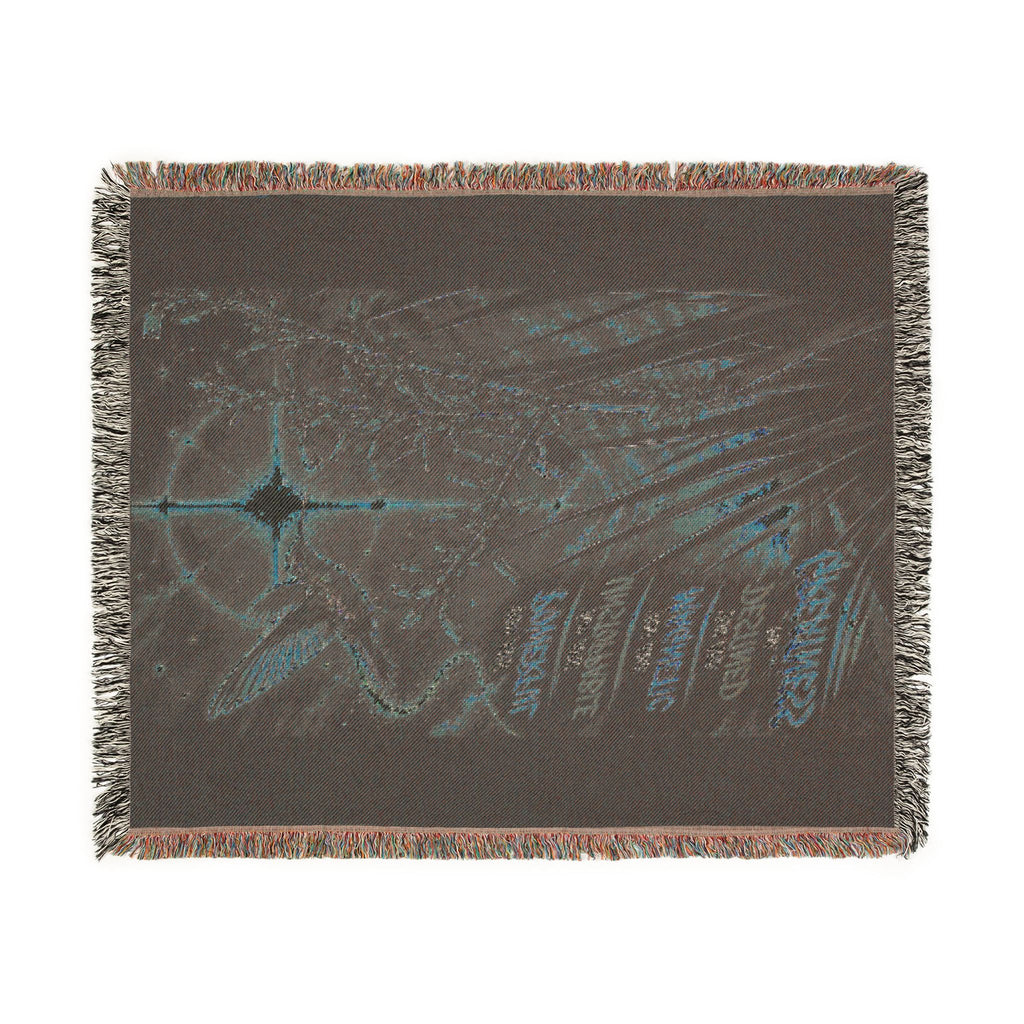 Celestial Feather Woven Blanket – Starry Night Decorative Throw