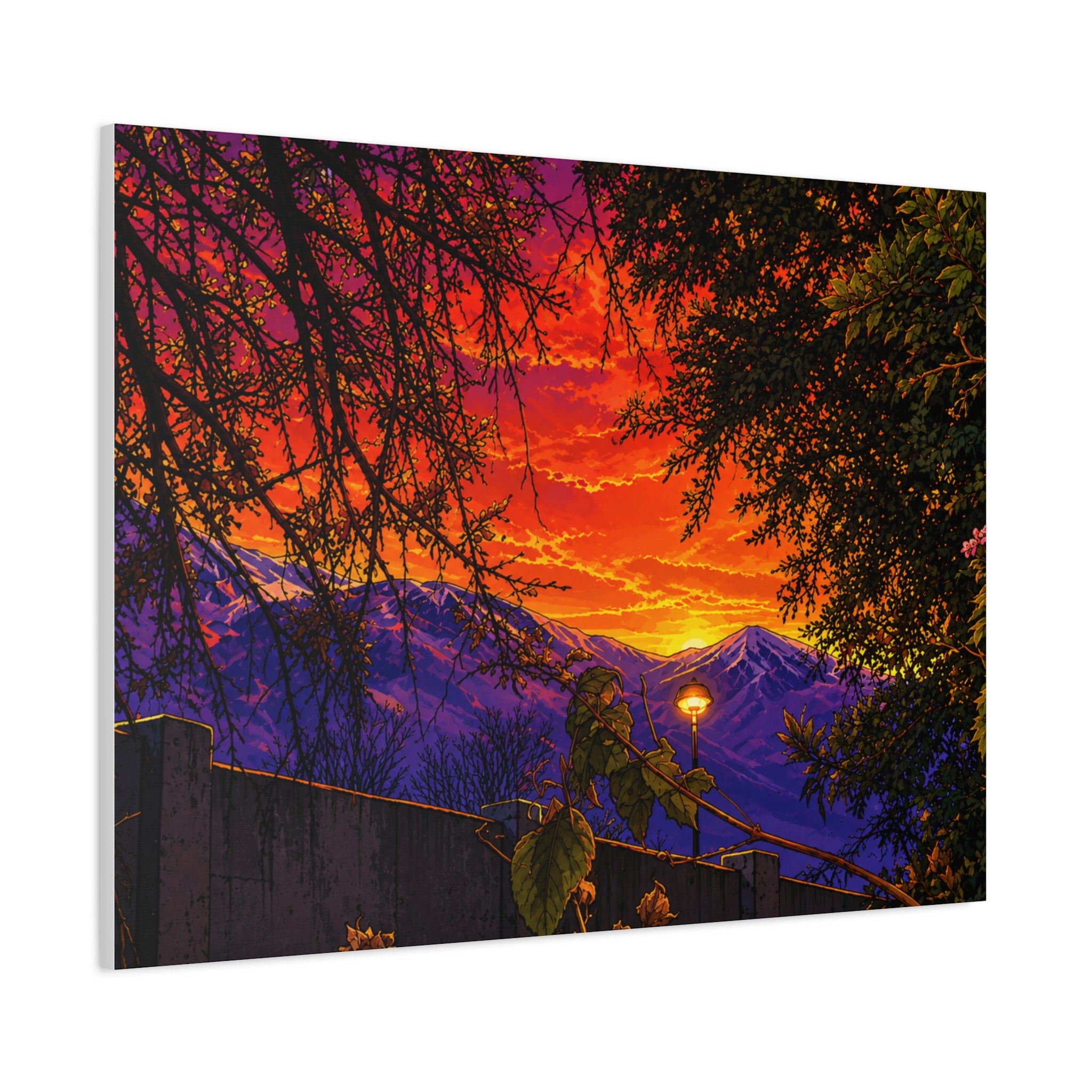 Sunset Mountain Canvas Print — Vibrant Scenic Wall Art