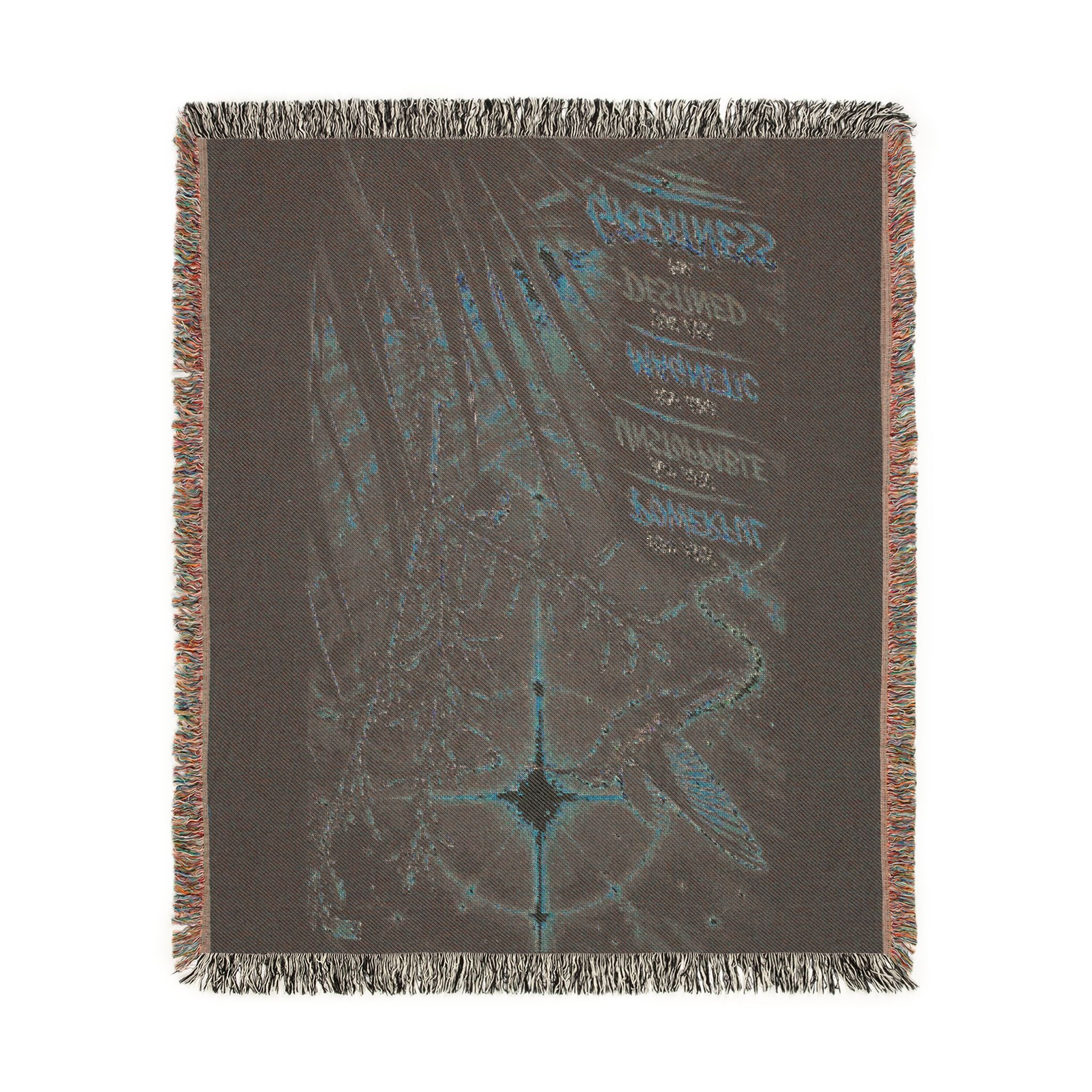 Celestial Feather Woven Blanket – Starry Night Decorative Throw