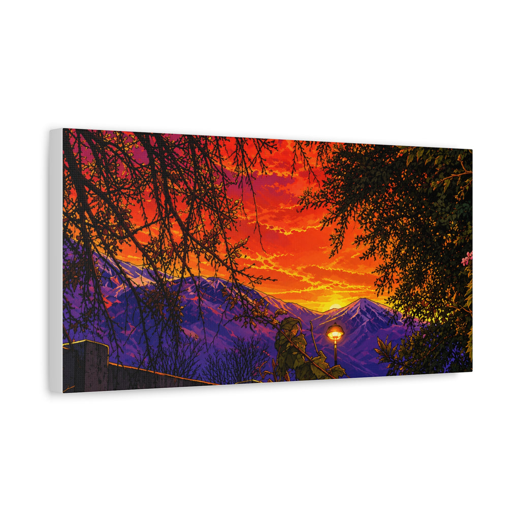 Sunset Mountain Canvas Print — Vibrant Scenic Wall Art