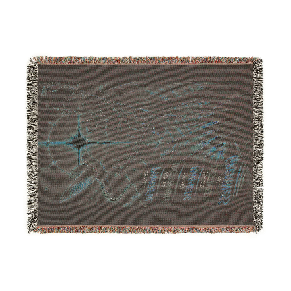 Celestial Feather Woven Blanket – Starry Night Decorative Throw