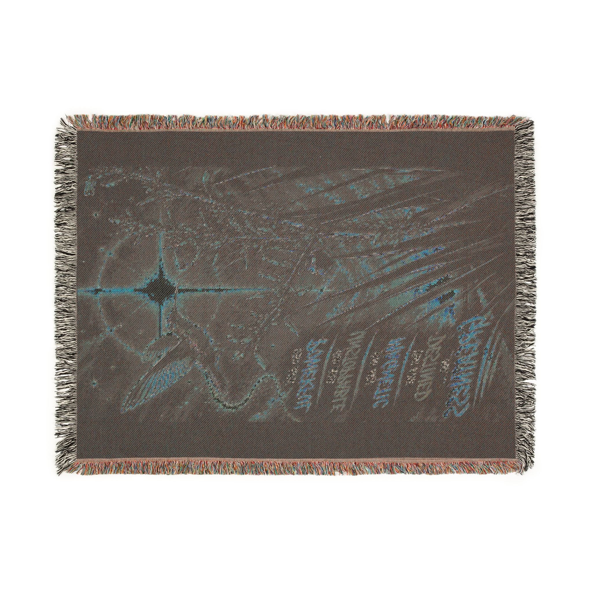 Celestial Feather Woven Blanket – Starry Night Decorative Throw